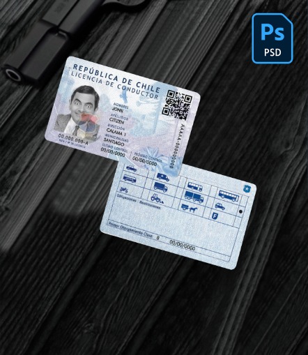Chile driving license PSD